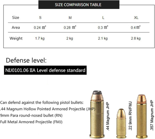 WAOBE Gilet Pare-balles de sécurité personnelle - Niveau de Protection Standard NIJ IIIA Tactique dissimulé Pare-balles Gilet de Protection Veste vêtements