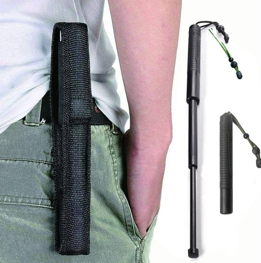 Multifunctionele trekkingstok, gereedschap voor buiten, draagbaar, zwart. Robuuste wandelstok Trekkingstokken: lichte en duurzame Trekking, Ski- en wandeltochten