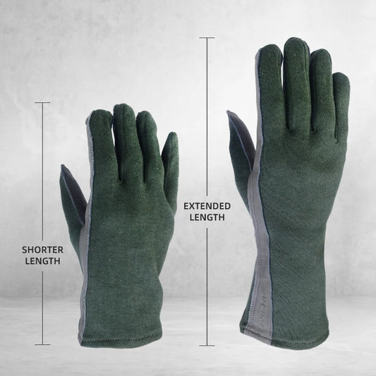 Gants de Vol Style Nomex Aramide Ignifugés — Pilote Militaire Cuir Mouton Court & Long - BLACKBEARD OUTDOOR INDUSTRIES