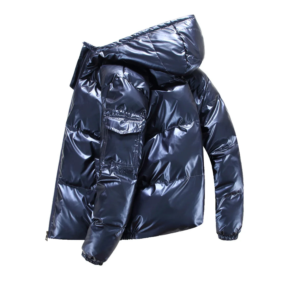 Parka hiver unisexe épaisse à capuche et fermeture zippée