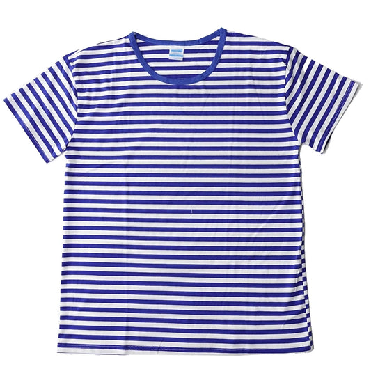 T-Shirt Rayé Style Marine Militaire – Coton/Elasthanne, Respirant | Homme, S à XXXL