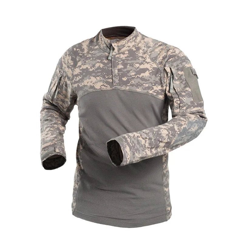 Chemise Tactique Camouflage Homme – Respirante Anti-Égratignures Manches Longues