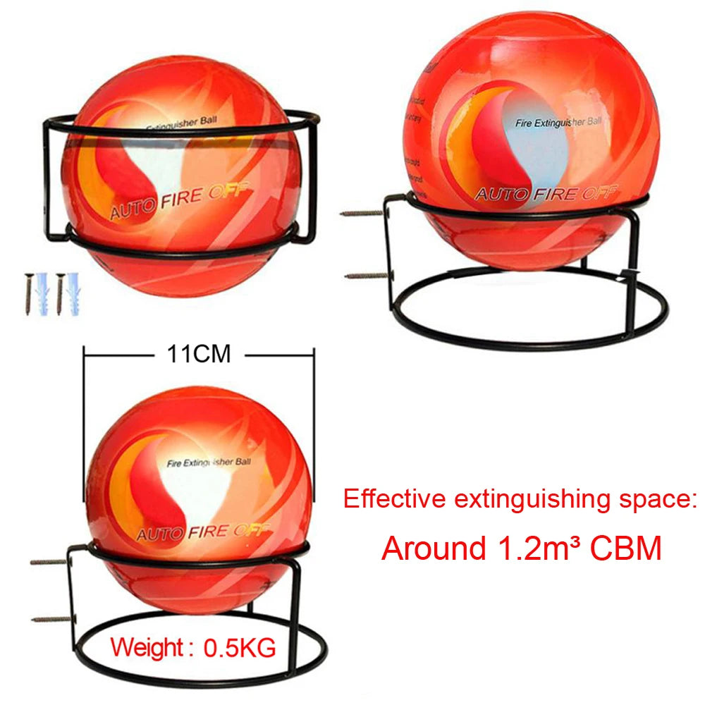 Lot de 4 Boules Extincteurs Automatiques 0,5 kg – Poudre Sèche Inoffensive, Déclenchement à 70°C, Certifié CE/RoHS