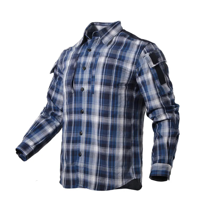 Chemise tactique à carreaux manches longues