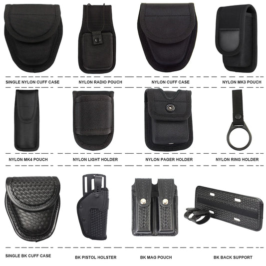 Kit Accessoires Ceinture de Service de Police – Poches Utilitaires, Étui à Menottes, Poche Radio, Porte-Gants, Support Lampe, Support Pager - BLACKBEARD OUTDOOR INDUSTRIES