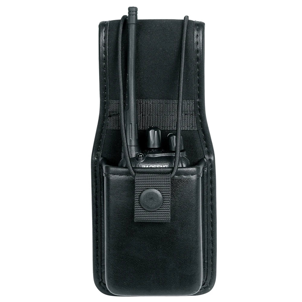 Etui Holster Ceinture Universel pour Talkie-Walkie – Porte-Radio Professionnel pour Agents de Securite, Portiers et Personnel en Uniforme – Nylon / Simili Cuir