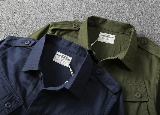 Veste M65 Militaire Homme Coton 100% Lavé – Multi-Poches, Col Rabattu, Style American Retro Jungle | Automne | S à 2XL | 2 Coloris - BLACKBEARD OUTDOOR INDUSTRIES