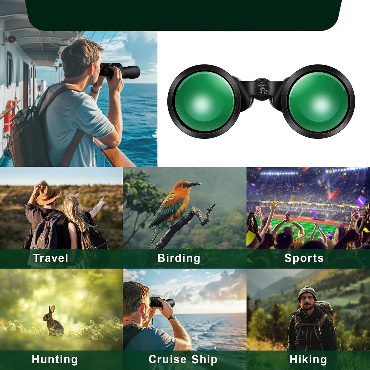 Jumelles BORWOLF 15-45x60 HD – Prisme BAK4, Zoom Puissant, Chasse & Observation