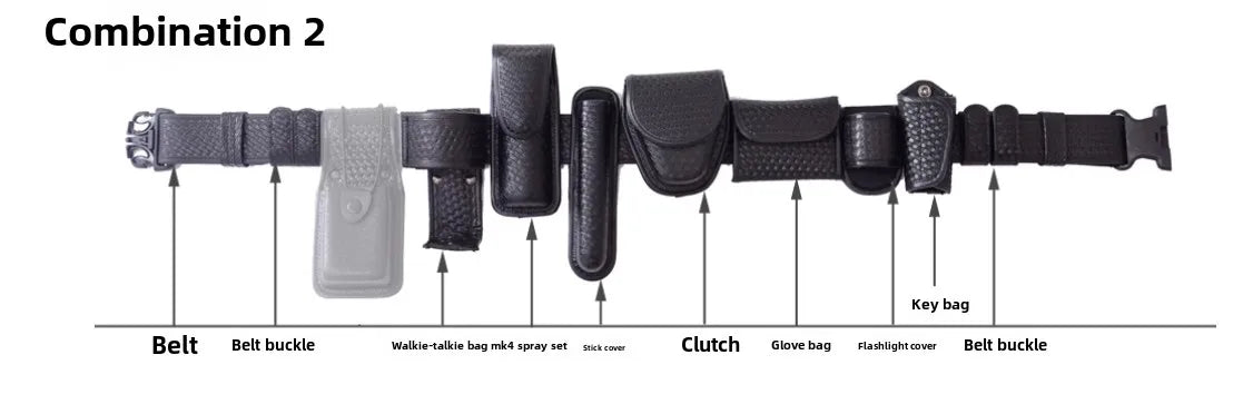 Set de Ceinture Tactique Modulaire pour Forces de l'Ordre - 8 en 1 avec Poche pour Chargeur et Étui à Menottes BLACKBEARD OUTDOOR INDUSTRIES