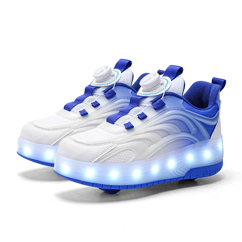 Baskets LED Enfant 2 Roues Lumineuses – Chaussures à Roulettes Recharge USB Unisexe