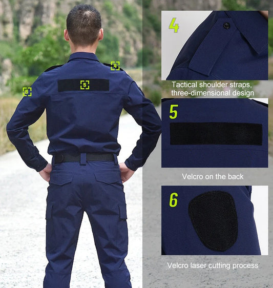 Tenue de Garde Sécuritaire - Uniforme Police en Tissu à Séchage Rapide, Costume de Travail Noir/Bleu pour Homme - BLACKBEARD OUTDOOR INDUSTRIES
