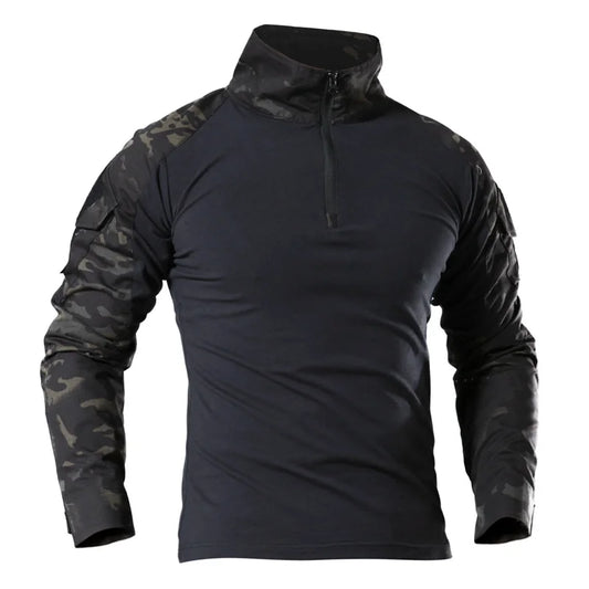 T-Shirt Tactique Militaire Manches Longues – Camouflage CP, Coton DRYTEC, Homme - BLACKBEARD OUTDOOR INDUSTRIES