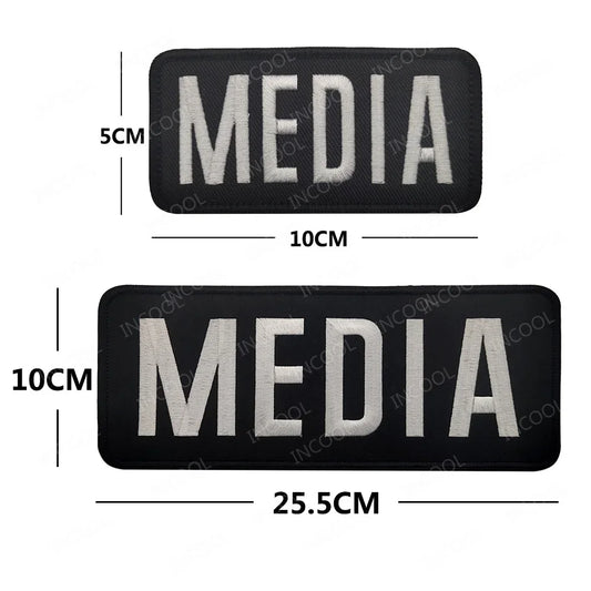 Patch Brassard Brodé PRESS MEDIA INSTRUCTOR – Réfléchissant & Lumineux | Velcro