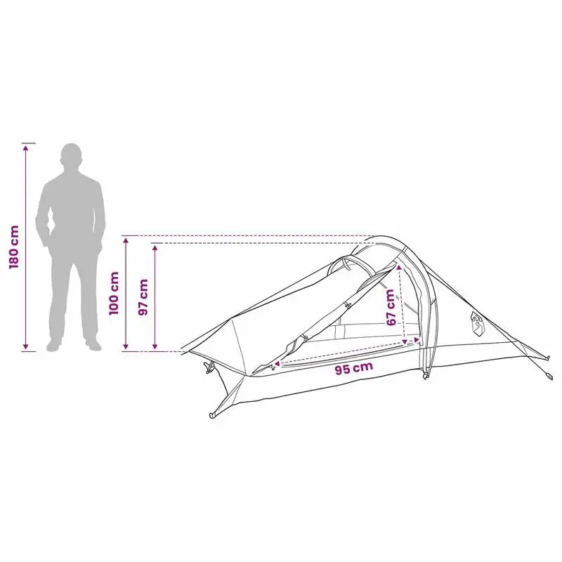 Tente de Trekking 2 Personnes Légère — Polyester 185T Revêtement PU, Camping & Randonnée