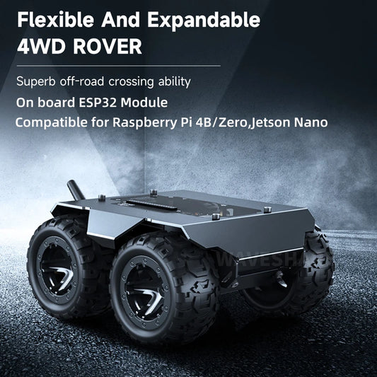 WAVE ROVER — Châssis Robot 4WD ESP32 en Aluminium — Raspberry Pi / Jetson Nano — Police, Déminage, Sauvetage & R&D - BLACKBEARD OUTDOOR INDUSTRIES