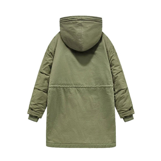 New American Retro M51 Mid-Length Windbreaker Parka with Hood Coat - Amish Cotton Long Coat for Men - Fall/Winter BLACKBEARD OUTDOOR INDUSTRIES