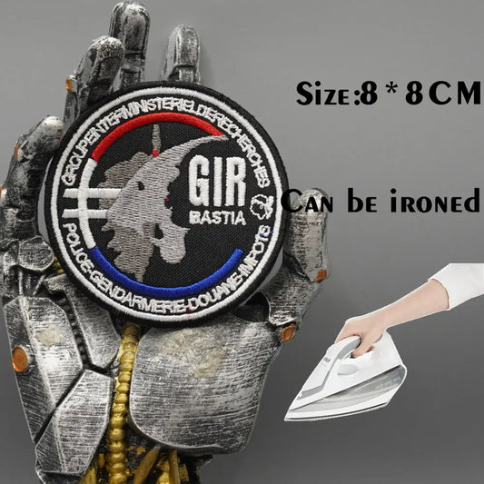 Patch Brodé G.I.R – Écusson Tactique Français | Thermocollant ou Velcro