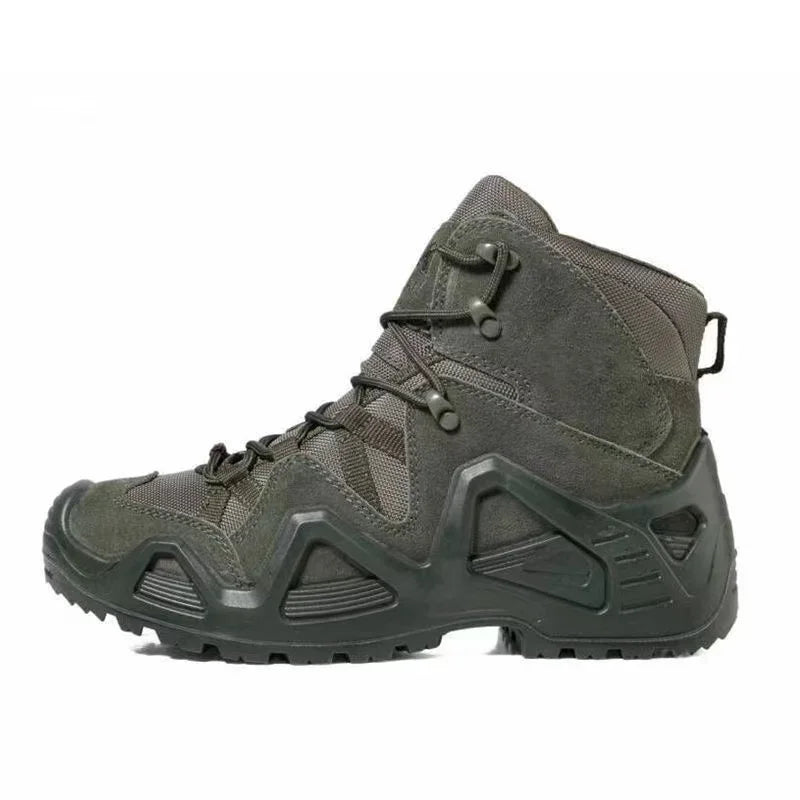 Chaussures Tactiques Mi-Hautes Militaires Désert – Cuir Suède, Randonnée & Outdoor, 39-46