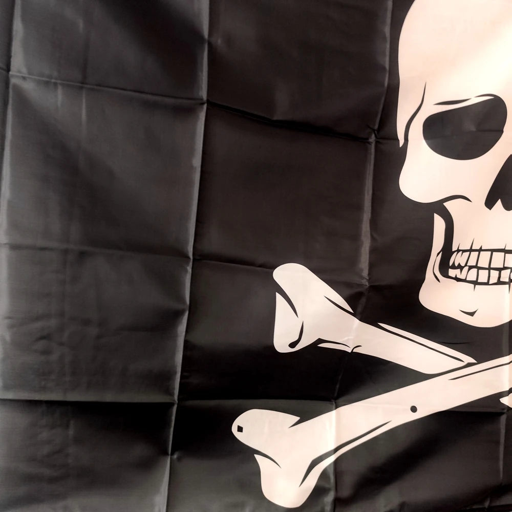 Drapeau Pirate Skull 90x150cm – Design Jolly Roger Jack Rackham – Polyester Durable Résistant aux Intempéries pour Décoration Extérieure BLACKBEARD OUTDOOR INDUSTRIES