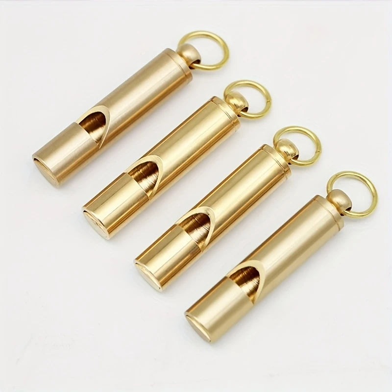 Mini sifflet de survie porte-clés en laiton | Outdoor