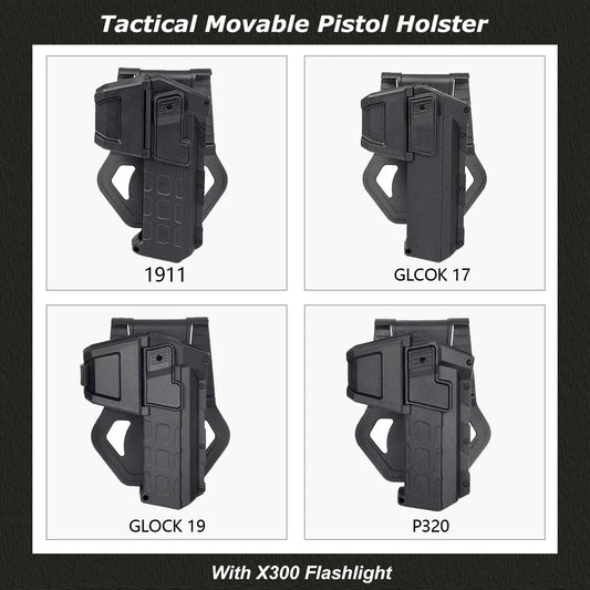 Holster pistolet tactique droitier Glock 17/19, P320 et 1911