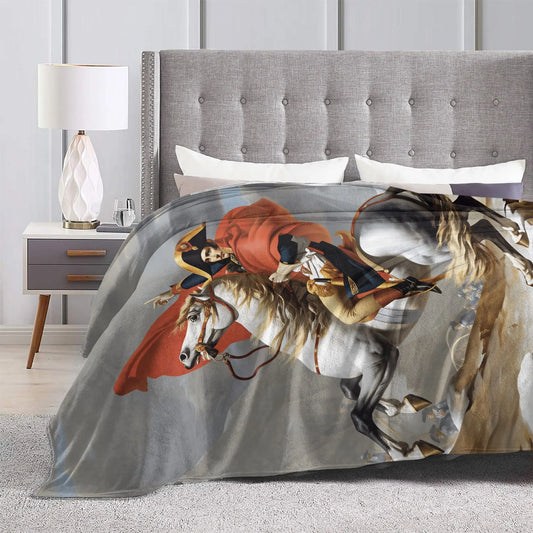 Plaid Polaire Napoléon – Couverture Portrait Historique 100% Polyester