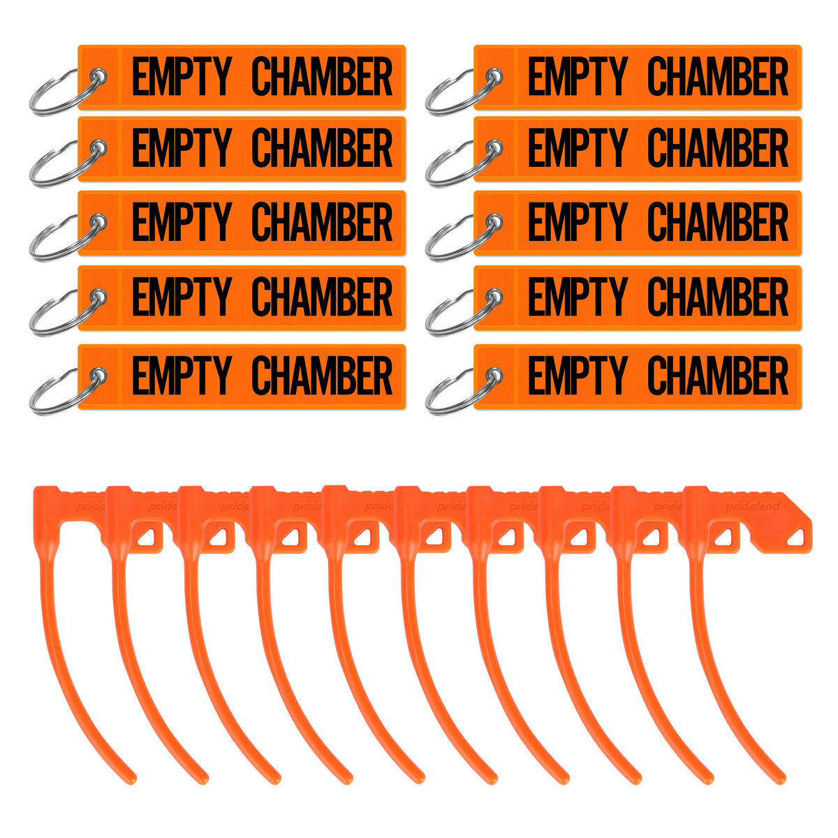 Indicateurs de chambre vide pour arme – lot de 10, vert ou orange