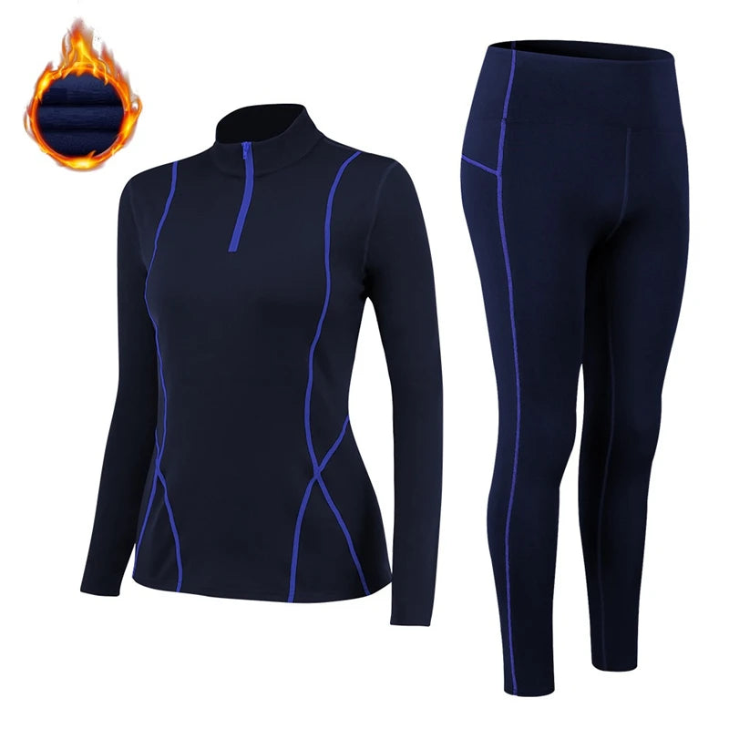 Sous-Vêtements Thermiques Femme Col Montant – Set Polaire Fine Gainant Hiver