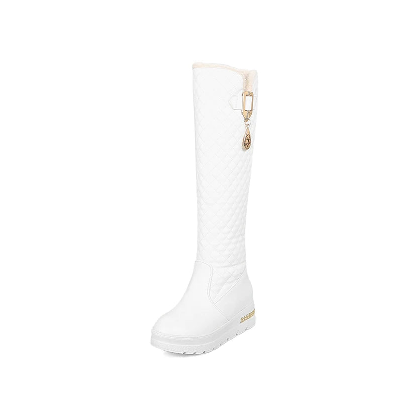 Bottes d’hiver femme montantes à motif damier ENMAYER 0811