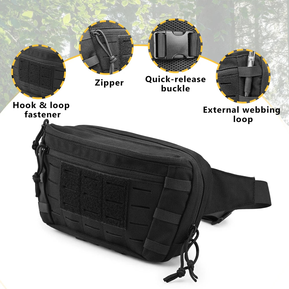Sacoche banane tactique avec holster et porte-chargeurs