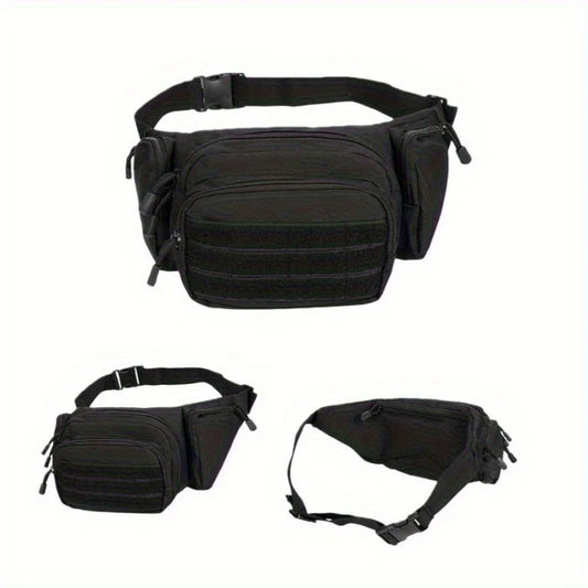 Sacoche banane tactique en nylon résistant – multi‑poches MOLLE avec holster et 4 porte‑chargeurs, idéale pour la randonnée, le vélo et le voyage (Kaki/Noir/Vert) - BLACKBEARD OUTDOOR INDUSTRIES