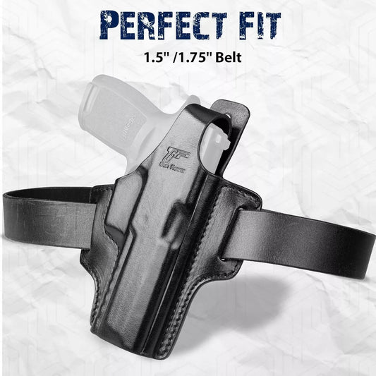 Holster Cuir Pleine Fleur OWB Sig Sauer P320 M18 Compact – Thumb Break | Main Droite | Ceinture 38-44mm - BLACKBEARD OUTDOOR INDUSTRIES