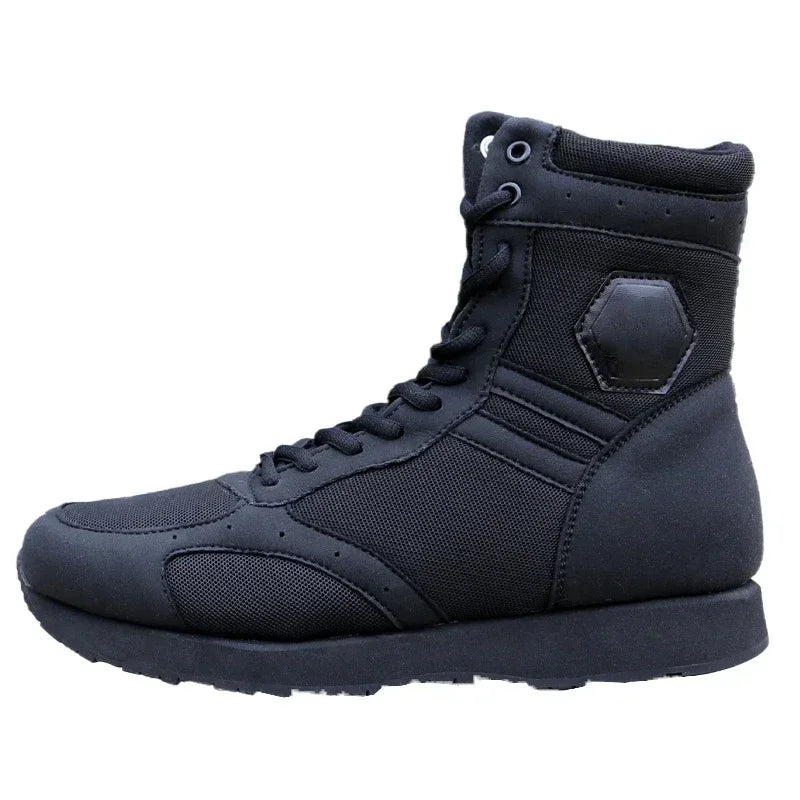 Bottes tactiques montantes noires respirantes