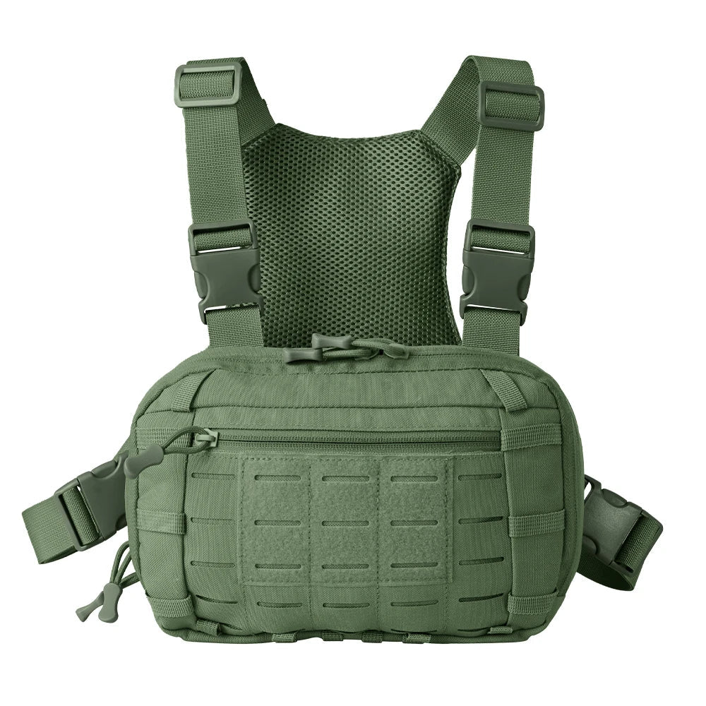 Sac de Poitrine Tactique avec Étui Pistolet – Pouch MOLLE EDC Utility Chest Rig - BLACKBEARD OUTDOOR INDUSTRIES