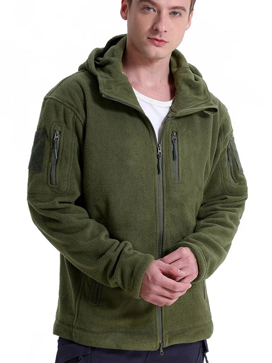 Veste Polaire Tactique Homme ReFire Gear – Zip Intégral, Multi-Poches, Chasse Randonnée Outdoor