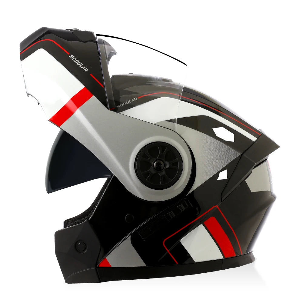 Casque Moto Modulable Flip-Up BLD – Double Visière – ABS Certifié DOT – Unisexe – M à XL