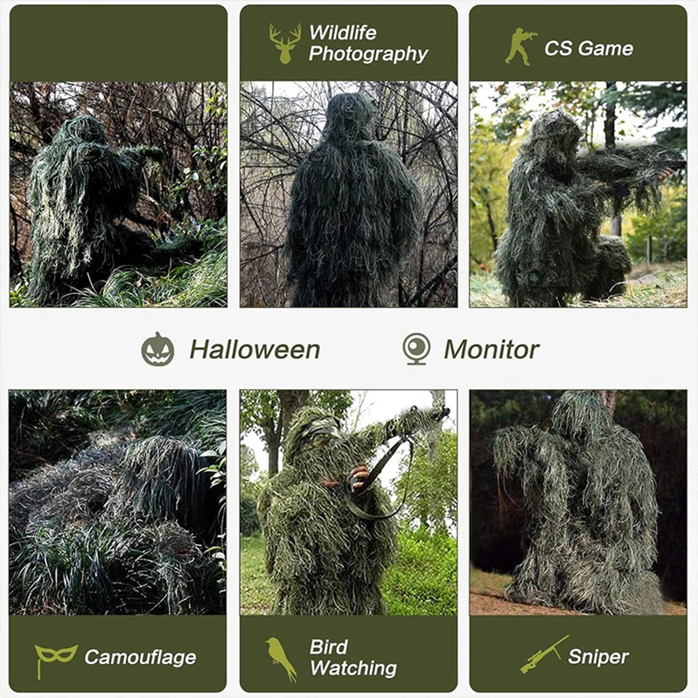 Ensemble Camouflage Ghillie 5 Pièces – Costume Tactique Multifonction - BLACKBEARD OUTDOOR INDUSTRIES
