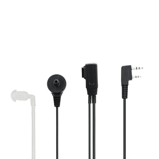 Oreillette Tactique 2 Pin PTT avec Tube Acoustique – Compatible Kenwood, Baofeng UV-5R, BF-888S