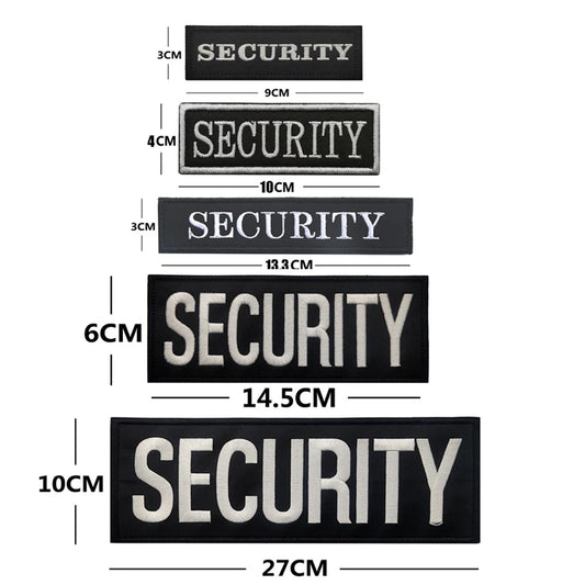 Patch Brodé SECURITY – Insigne Hook & Loop Velcro | Agent de Sécurité