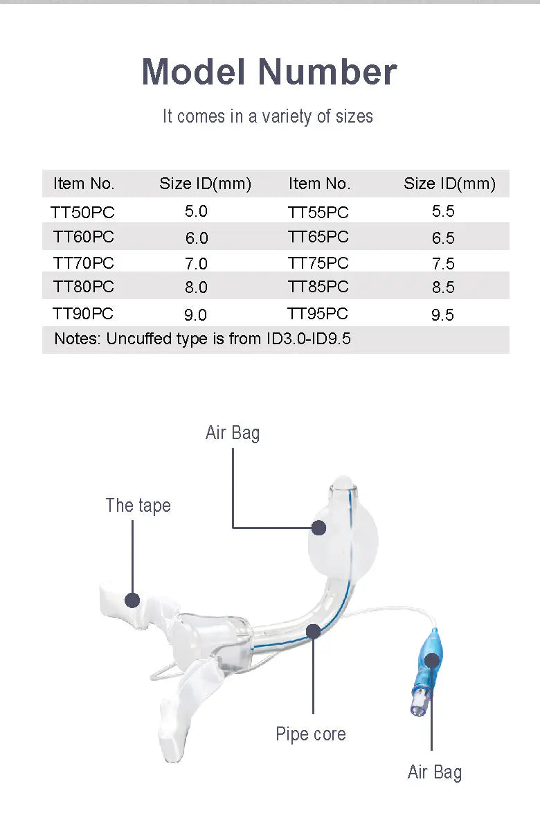 Califed Tube de Trachéostomie – PVC de Qualité Médicale, Stérilisé, Jetable avec Cuff Standard pour Hôpital Ma boutique