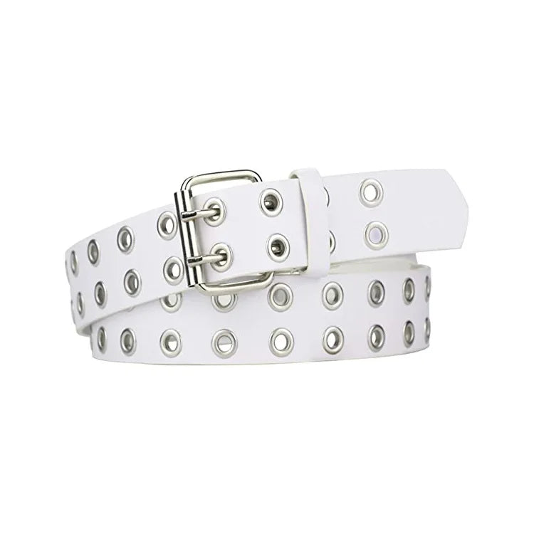 Ceinture Punk Noir en PU avec Rivets Métalliques – Ceinture de Mode Unisexe, Taille Ajustable, Accessoire Tendance pour Femmes (Longueur 110 cm) - BLACKBEARD OUTDOOR INDUSTRIES