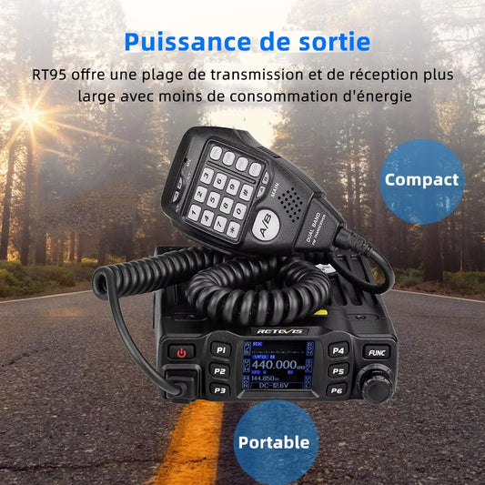 Retevis RT95 – Radio Mobile Bi-Bande VHF/UHF 25W | Transceiver Voiture, Camping, Base Station - BLACKBEARD OUTDOOR INDUSTRIES