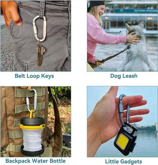 Set de 4 Mousquetons en Aluminium Alliage – Clip Porte-Clés Camping & Survie EDC - BLACKBEARD OUTDOOR INDUSTRIES