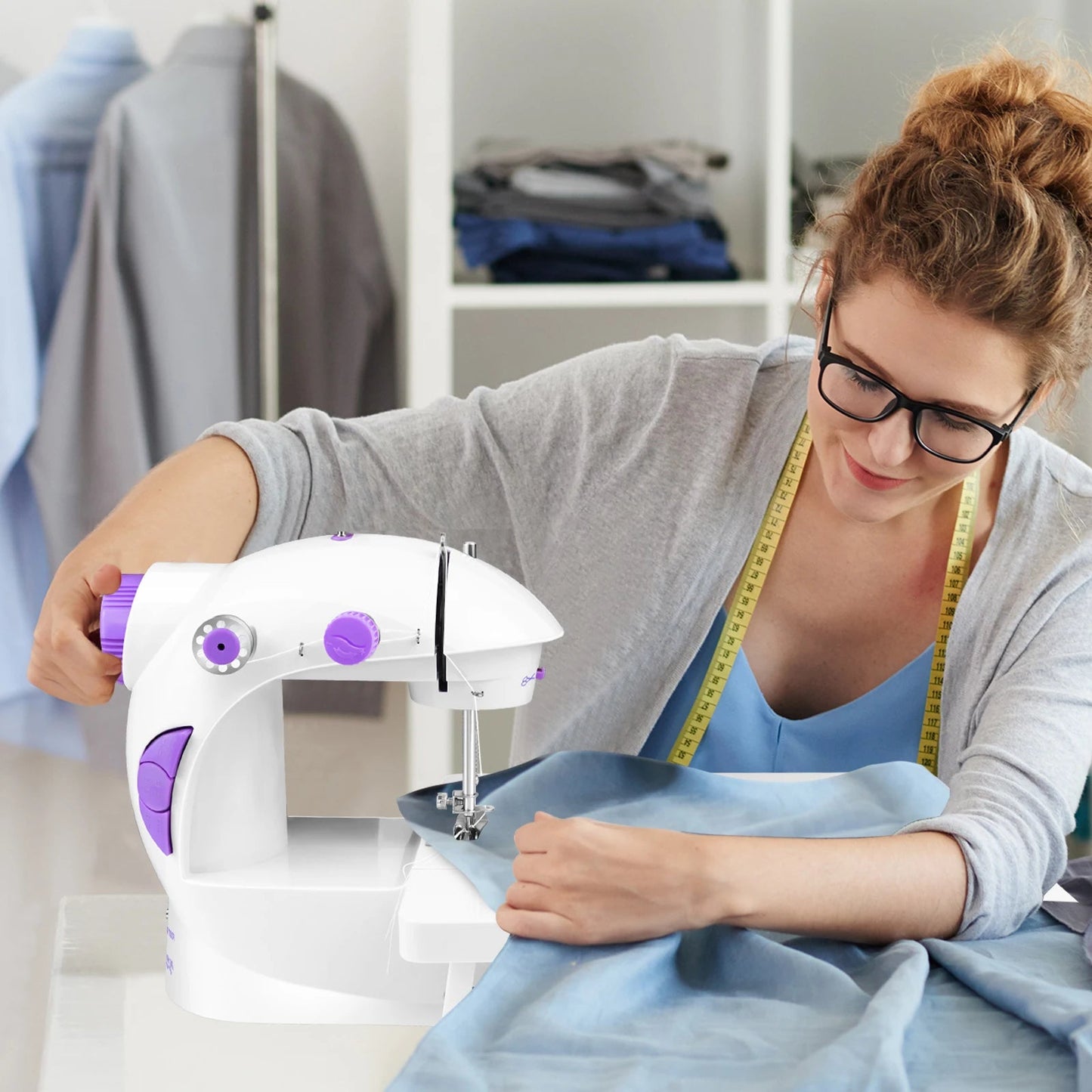 Mini Machine à Coudre avec Table d'Extension pour Débutants - Outil de Couture à Double Vitesse, Pédale et Cadeau pour Enfants BLACKBEARD OUTDOOR INDUSTRIES