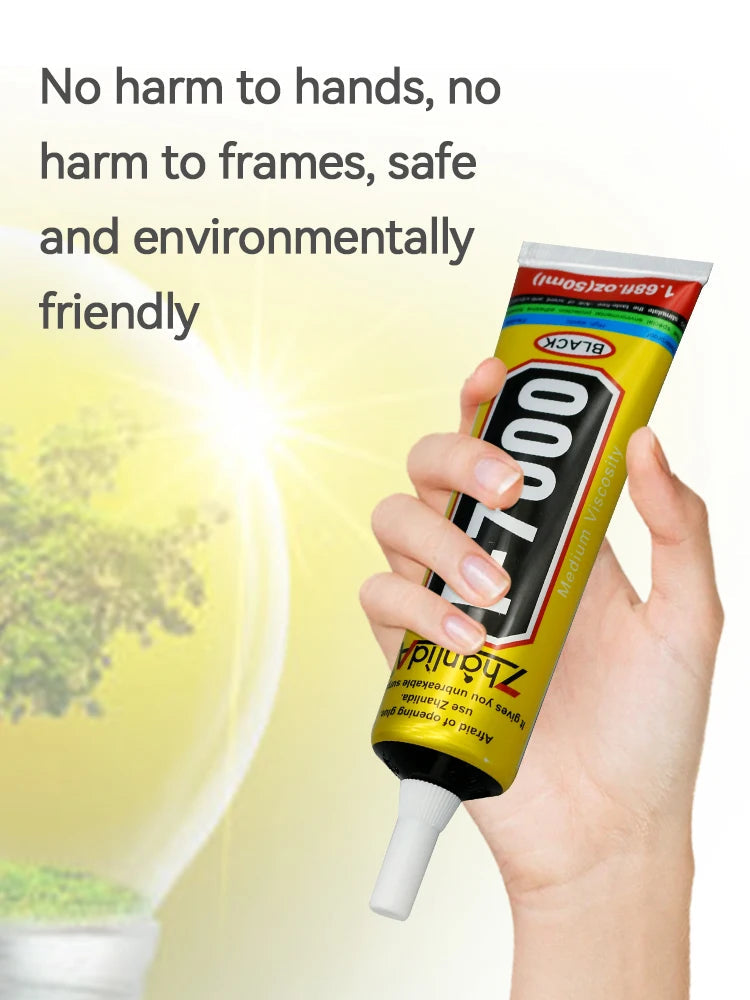 Colle T7000 Noire pour Réparation de Téléphones et Tablettes - Adhesif de Forte Adhérence - Disponible en 15ML, 50ML, 110ML avec Embout Fin BLACKBEARD OUTDOOR INDUSTRIES