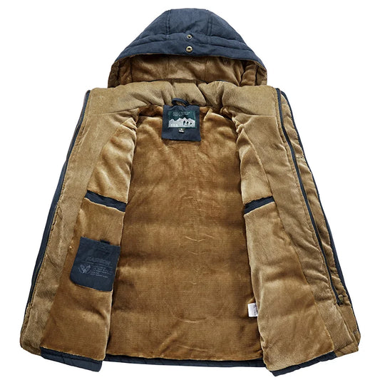 Parka Homme Hiver Coupe-Vent à Capuche Amovible – Polaire Chaude Grande Taille S-6XL - BLACKBEARD OUTDOOR INDUSTRIES