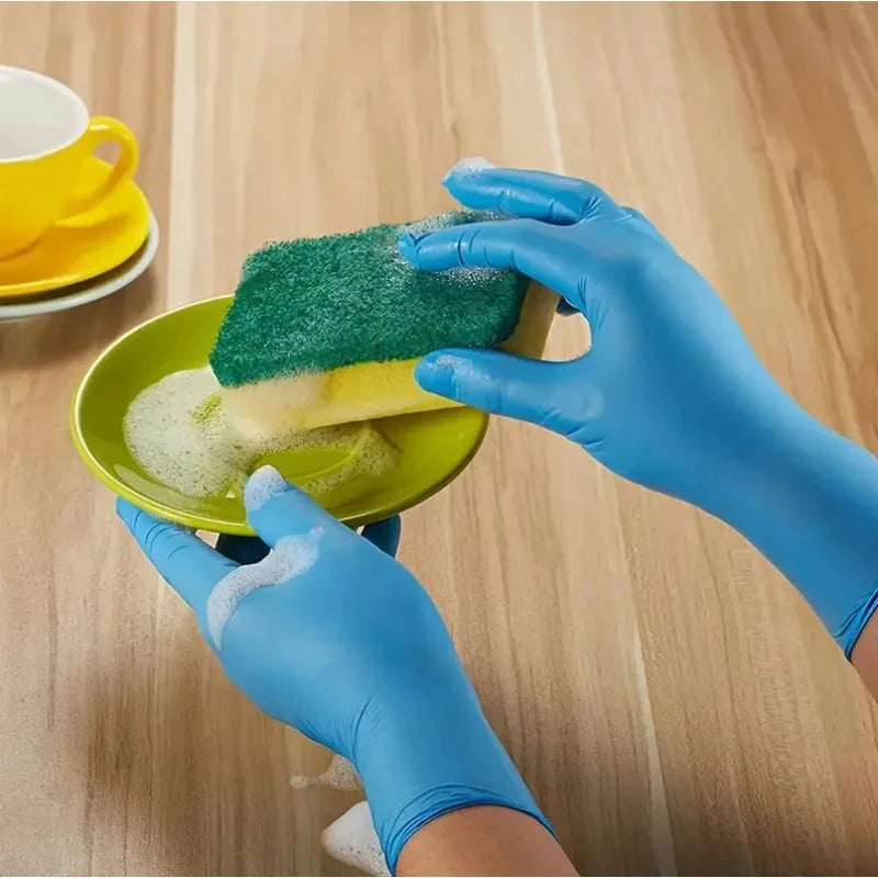 Gants jetables nitrile bleu 50/100PCS résistants