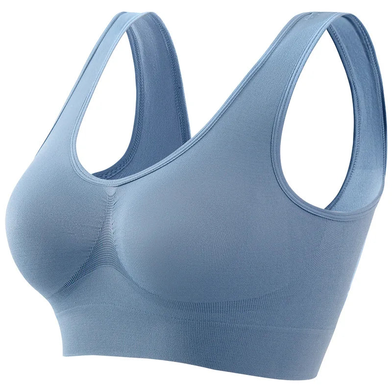 Brassière Sport Femme Sans Armature Grande Taille – Rembourrage Amovible, Sans Couture, Yoga & Running – S à 5XL