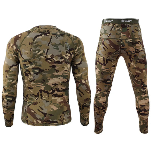 Ensemble Thermique Homme Camouflage – Sous-vêtements Chauds à Compression avec Polaire Intérieure - BLACKBEARD OUTDOOR INDUSTRIES