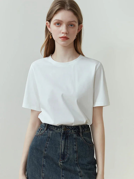 T-shirt Femme 100% Coton FSLE | Col Rond | Manches Courtes | Blanc ou Noir | Été & Printemps - BLACKBEARD OUTDOOR INDUSTRIES